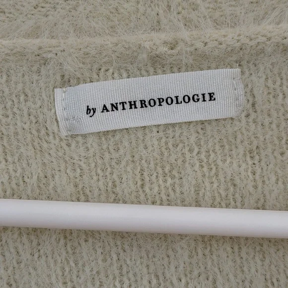 Anthropologie Sweater Merzouga Geometric Open Front Cardigan Ivory Kimono Boho - Picture 7 of 9